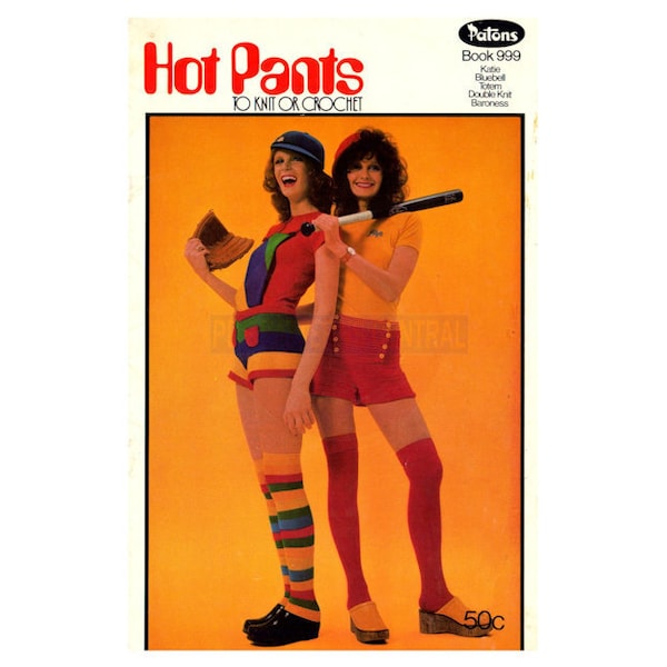 Patons Book 999 Hot Pants To Knit Or Crochet 1970s Instant Download PDF 16 pages