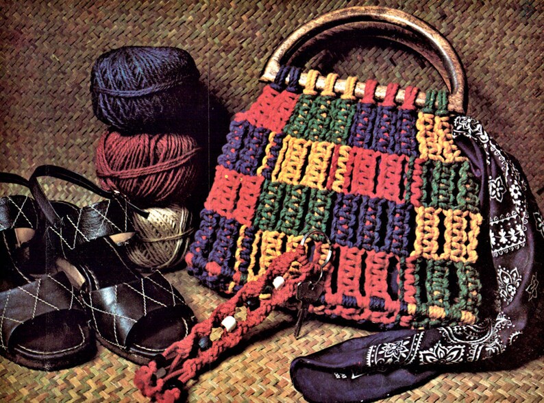 Purse Strings 1976 Macrame Handbag Patterns Instant Download Etsy