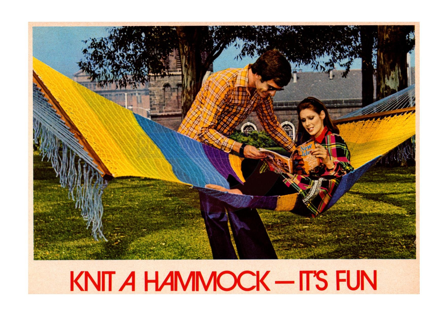 70s Retro Knitted Hammock Pattern Instant Download PDF 2 Pages