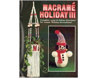Makramé-högtid III 19 vintage-makramé-julmönster direkt nedladdning PDF 24 sidor