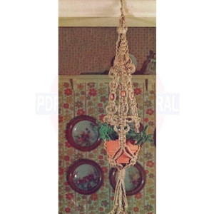 Vintage 70s Juty Plant Hanger Pattern Instant Download PDF 2 pages plus an extra file with info about knots