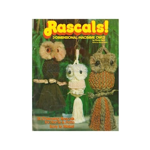 ¡Granujas! - 13 patrones vintage de macramé de búhos. Descarga instantánea en PDF (24 páginas).