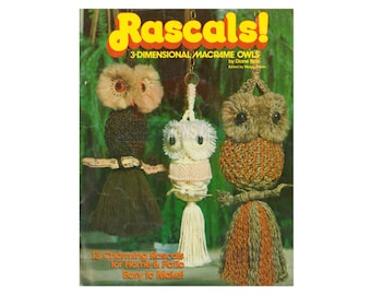 Rascals! - 13 Vintage Macrame Owl Patterns Instant Download PDF 24 pages