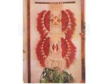 Vintage 70s "Rings of Fire" Macrame Wall Hanging Pattern Instant Download PDF 2 pages plus file with additional instructions