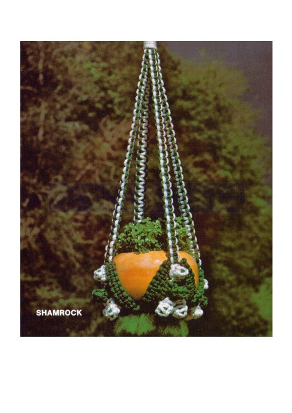 Vintage 70s Macrame Au naturel Plant Hanger Pattern Instant Download PDF 2 pages plus file with extra instructions
