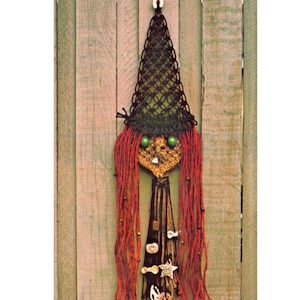 Vintage 70s Macrame Witch Pattern Instant Download PDF 10 pages