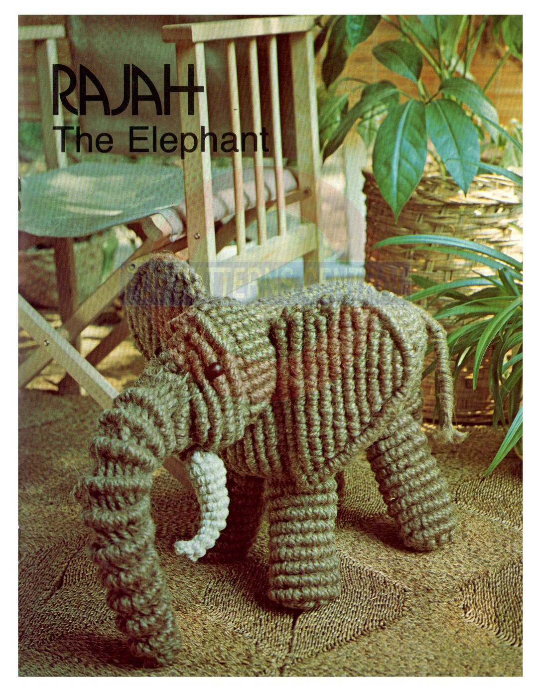 Vintage 70s Macrame Rajah the Elephant Pattern Instant Download PDF 4 ...
