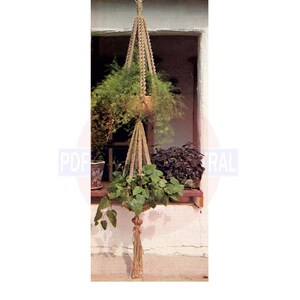 Patrón para macramé colgante "Jungle Beauty" de los años 70 (PDF de descarga instantánea, 2 páginas y archivo con instrucciones generales)