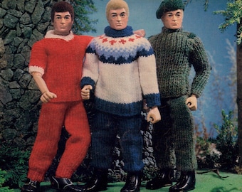 1980s Clothes for GI Joe Action Man Style Doll Patterns Instant Download PDF 5 pages