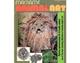 Makramee Tierkunst - Vintage Makramee Tiermuster Sofortiger Download PDF 24 Seiten