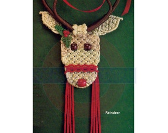 Vintage 70s Macrame Reindeer Pattern Instant Download PDF 3 pages plus 2 pages of extra information