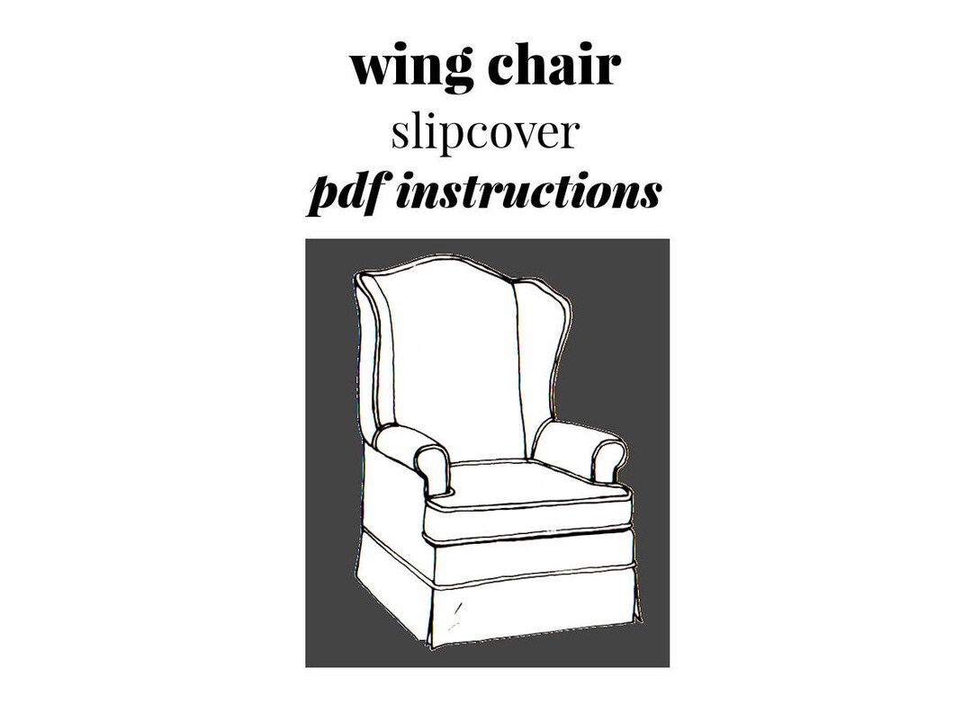 Vintage Wing Chair Slipcover Instructions Instant Download PDF 3 Pages