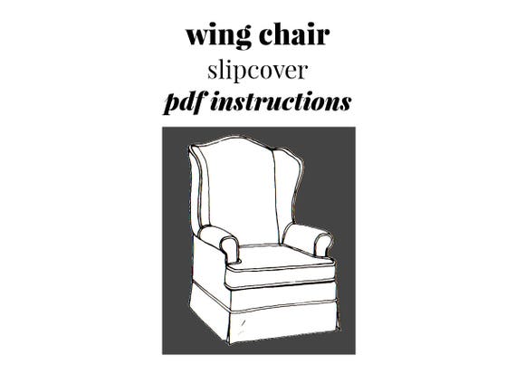Vintage Wing Chair Slipcover Instructions Instant Download PDF 3 pages plus Basic How-To's