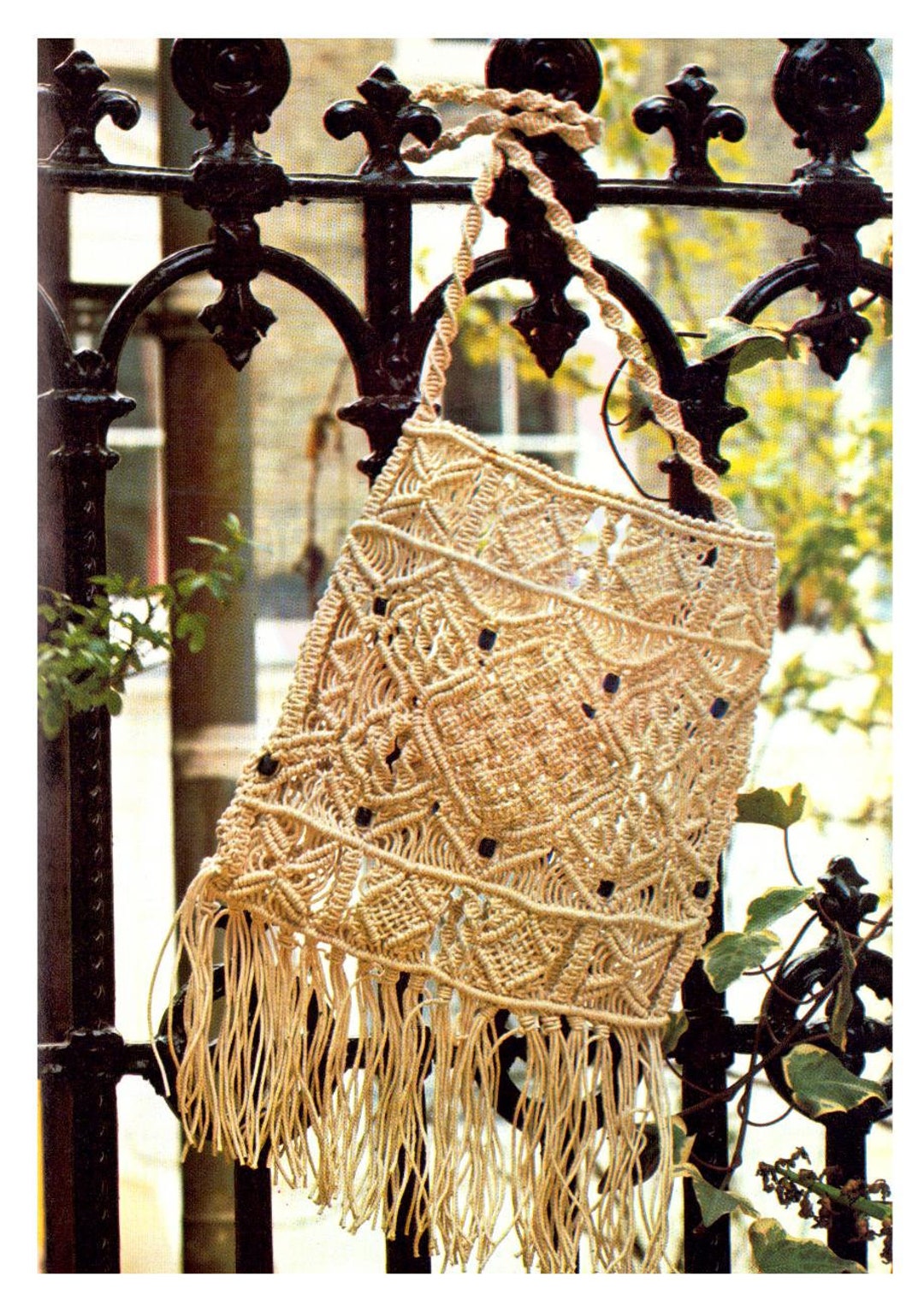 Macrame Sampler Vintage 70s Beaded Macrame Sampler Bag Instant Download PDF 4 Pages - Etsy