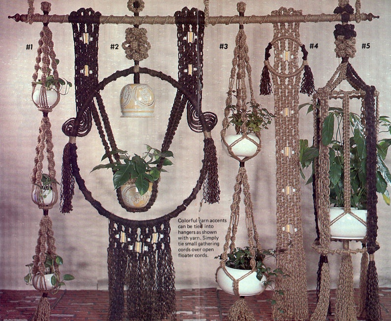 Vintage 1970s Macram\u00e9 Curtains /& Room Dividers Book 10 Patterns Instant Download PDF 16 pages