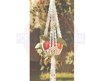 Vintage 70s Macrame Plant Hanger "Whispering " Pattern Instant Download PDF 3 pages plus Rules and Techniques