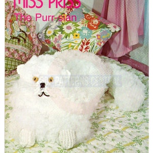 Vintage 70s Macrame Persian Cat Pattern Instant Download PDF 4 pages plus helpful hints