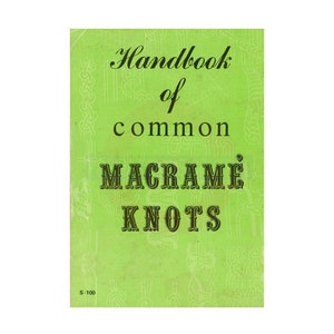 Handboek van gewone macrameknopen 1971 Instant download PDF 32 pagina's