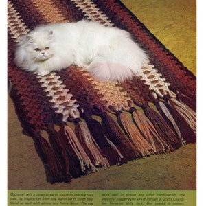 Vintage 70s Macrame &quot;Earthling&quot; Rug Pattern Instant Download PDF 2 pages plus file with an explanation about knots