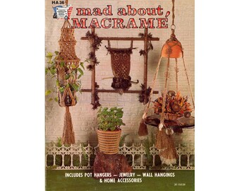 Mad About Macramé - 11 motifs en macramé vintage des années 70 Téléchargement instantané au format PDF 16 pages