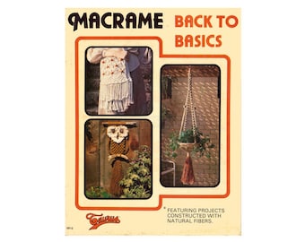Retour à l'essentiel en macramé - 6 motifs en macramé vintage des années 70 Téléchargement instantané au format PDF 16 pages