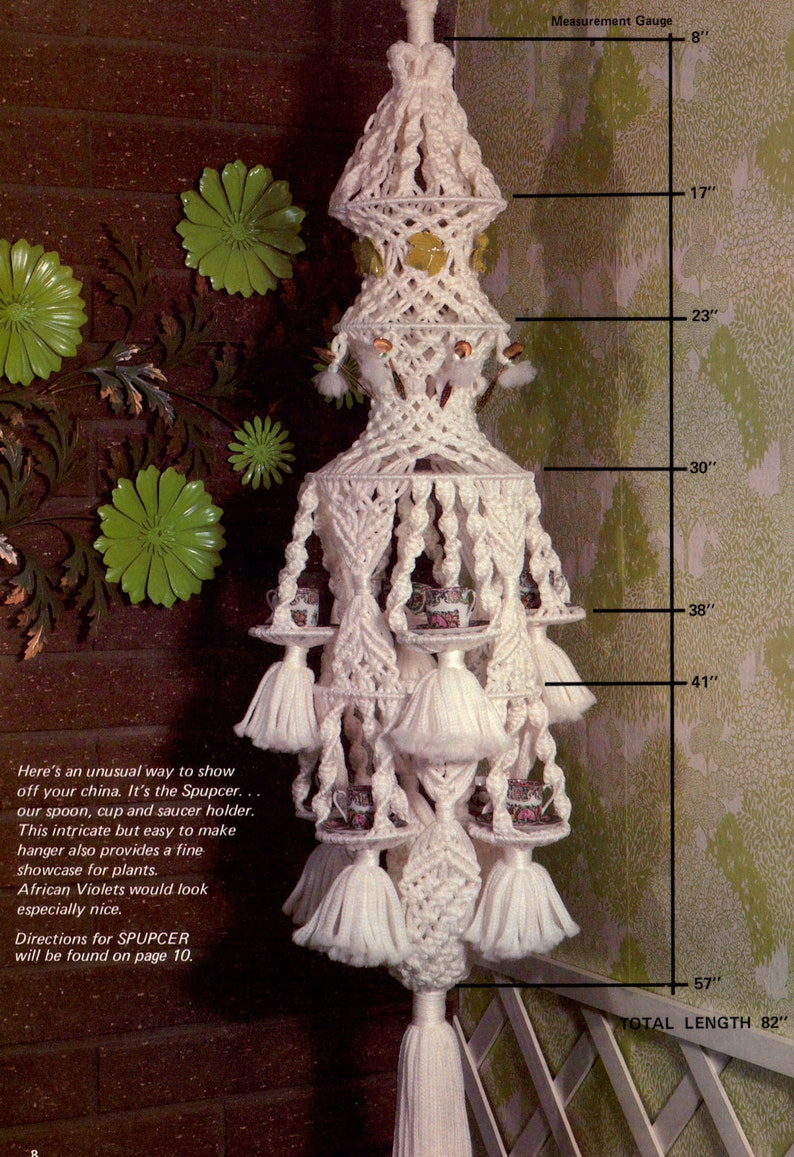Classic Macram\u00e9-9 Vintage Macrame Patterns Instant Download PDF 24 pages