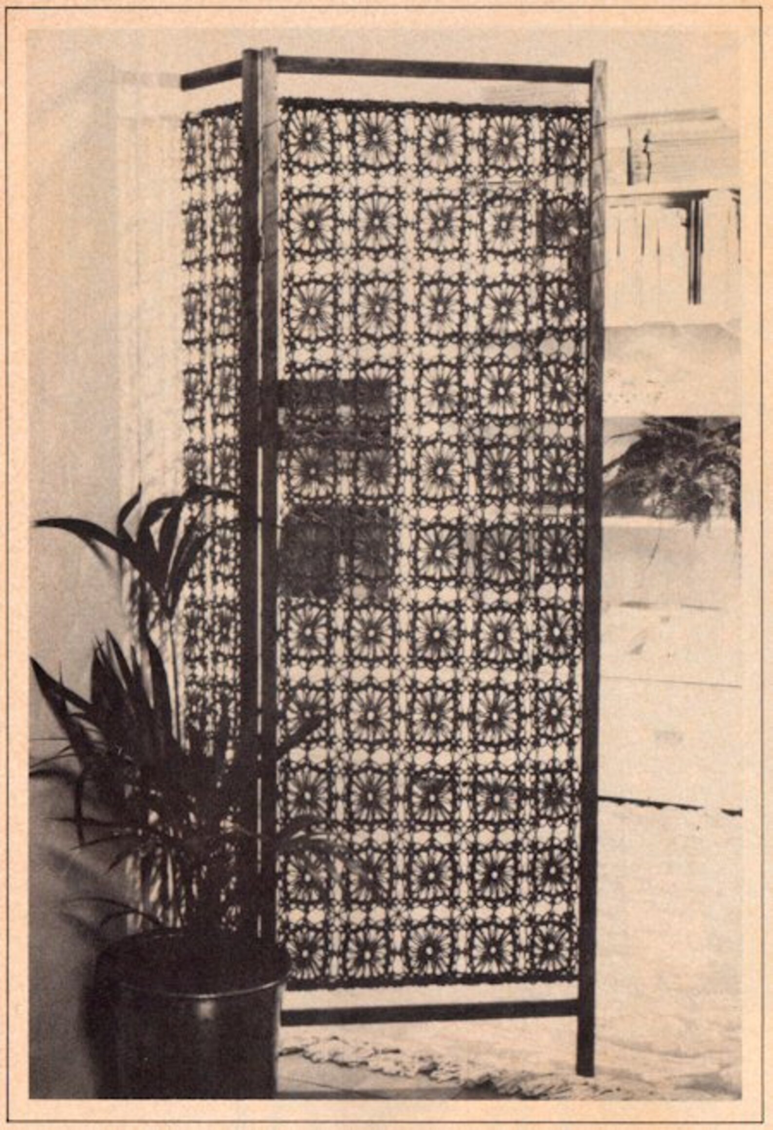 Vintage 70s Room Divider Pattern Instant Download PDF 1 page Etsy