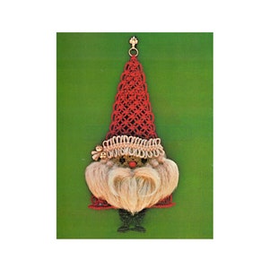 Patrón de Papá Noel en macramé vintage de los años 70 (PDF de 9 páginas)