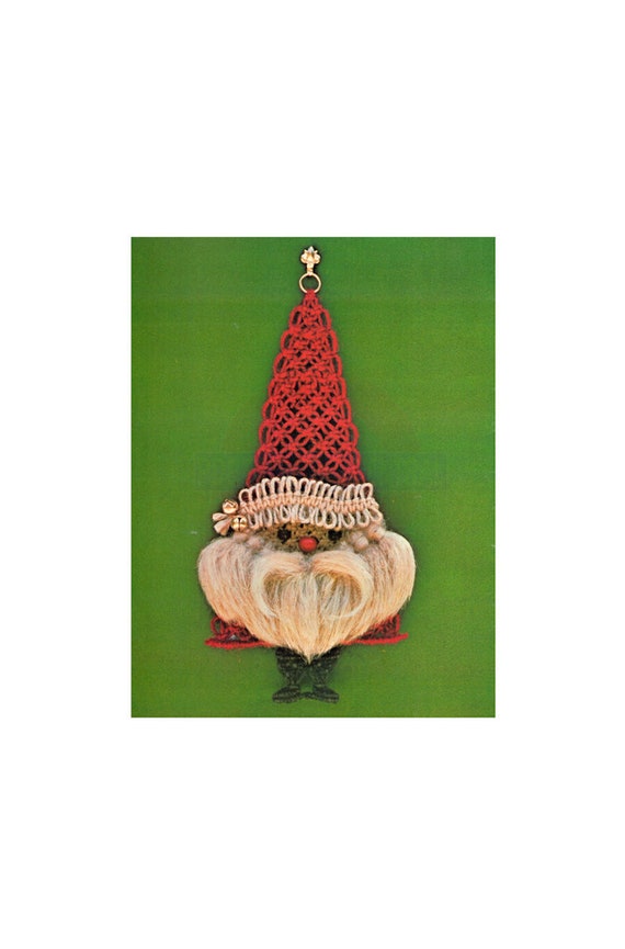 Vintage 70s Macrame Santa Pattern Instant Download PDF 9 pages