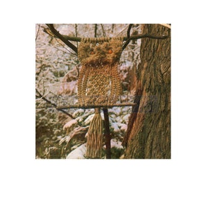 Vintage 70s Macrame Alouette Owl Pattern Instant Download PDF 2 pages plus file with extra instructions image 1