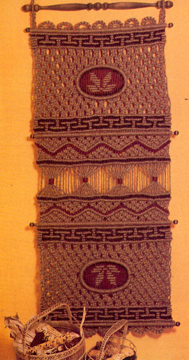 Vintage 1970s Macram\u00e9 Curtains /& Room Dividers Book 10 Patterns Instant Download PDF 16 pages