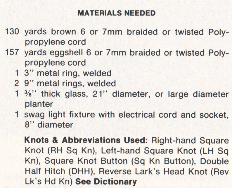 Vintage 70s Genesis Macrame Display Hanger Pattern Instant Download PDF 2.5 pages plus additional Knots and Techniques file
