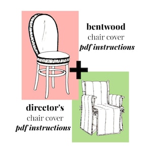 Vintage Bentwood Chair Cover and Director&#39;s Chair Cover Instructions Instant Download PDF 7 pages plus Basic How-To&#39;s