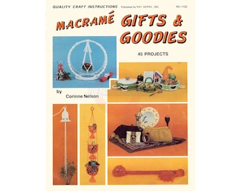 Cadeaux et goodies en macramé - 45 motifs en macramé vintage Téléchargement instantané au format PDF 32 pages