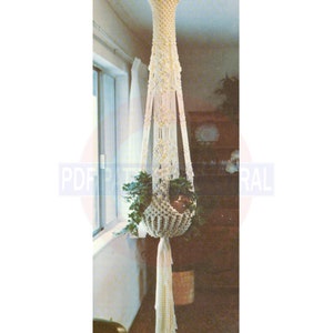 Vintage 70s Macrame Plant Hanger &quot;Queen Victoria&quot; Pattern Instant Download PDF 2 pages plus 3 pages of extra information