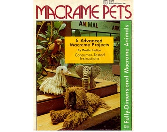 Macrame Pets - 6 Advanced Macrame Pet Projects Instant Download PDF 24 pages