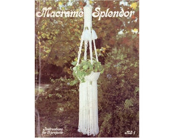 Macramé Splendor - Vintage 70s - 19 Macrame Patterns Instant Download PDF 24 pages