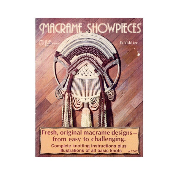 Macrame Showpieces booklet - Vintage 70s - 12 Macrame Patterns Instant Download PDF 24 pages