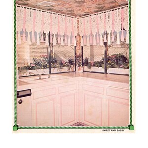 Vintage 1970s Sweet and Sassy Kitchen Drapes Pattern Instant Download PDF 2 pages