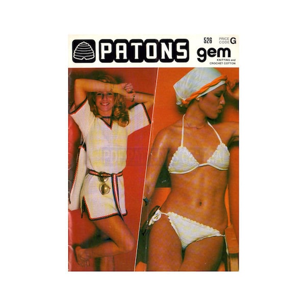 Patons 526 - 70s Knitting and Crocheting Patterns for Bikinis and Cover-ups - Instant Download PDF 20 pages