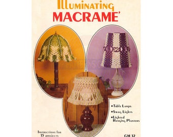 Illuminating Macramé - 15 Vintage Makramee Lampenschirm Muster Instant Download PDF 20 Seiten