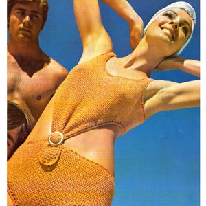 70s Crocheted Swimsuit Instant Download PDF 3 pages