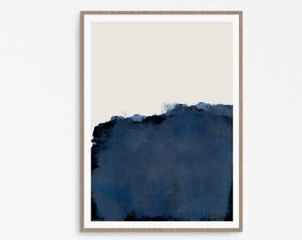 Abstract art print, Large Scale Art, abstract print, Large abstract, Abstract Painting, Nave Blue Beige, Printable Digital Download, Ink Art