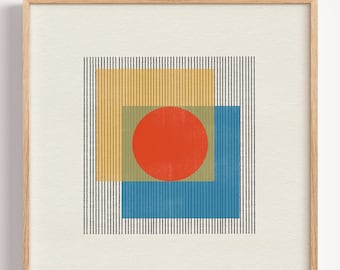 Organic Form No.2 | Framed Woodblock Art Print | Modernist Geometric Wall Decor