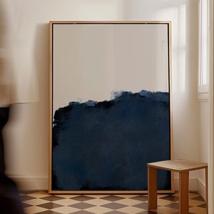 Marineblau Tinte Kunstdruck: Minimalistisches Dekor (Digitaler Download)