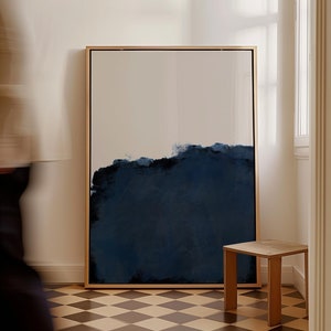 Marineblaue Wandkunst | Abstrakte Wandkunst | Minimalistisches Poster | Marinedruck | Druckbare Wandkunst | Tusche Kunst | Abstrakter Druck | Sofortdownload