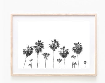 Black and White Palm Tree Print: Minimalist Tropical Wall Art (Digital Download)