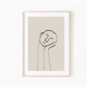 May include: A minimalist line drawing of a face with closed eyes, resting on two hands, on a beige background.