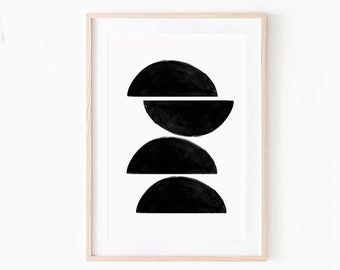Geometric Watercolor Art Print: Scandinavian Nordic Design (Digital Download)