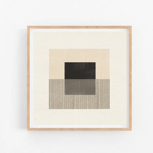 Woodblock Style, Paper Texture, Modern Minimalist, Geometric Wall Art, Modernism Inspiration, Mid Century Modern, Woodblock, Japandi